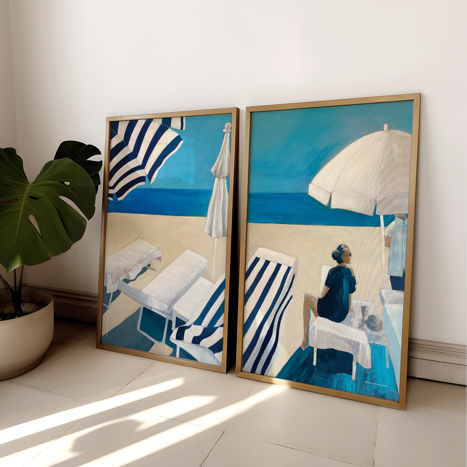 Mediterranean Beach Bliss, Part 1: Fine Art Wooden Framed Poster