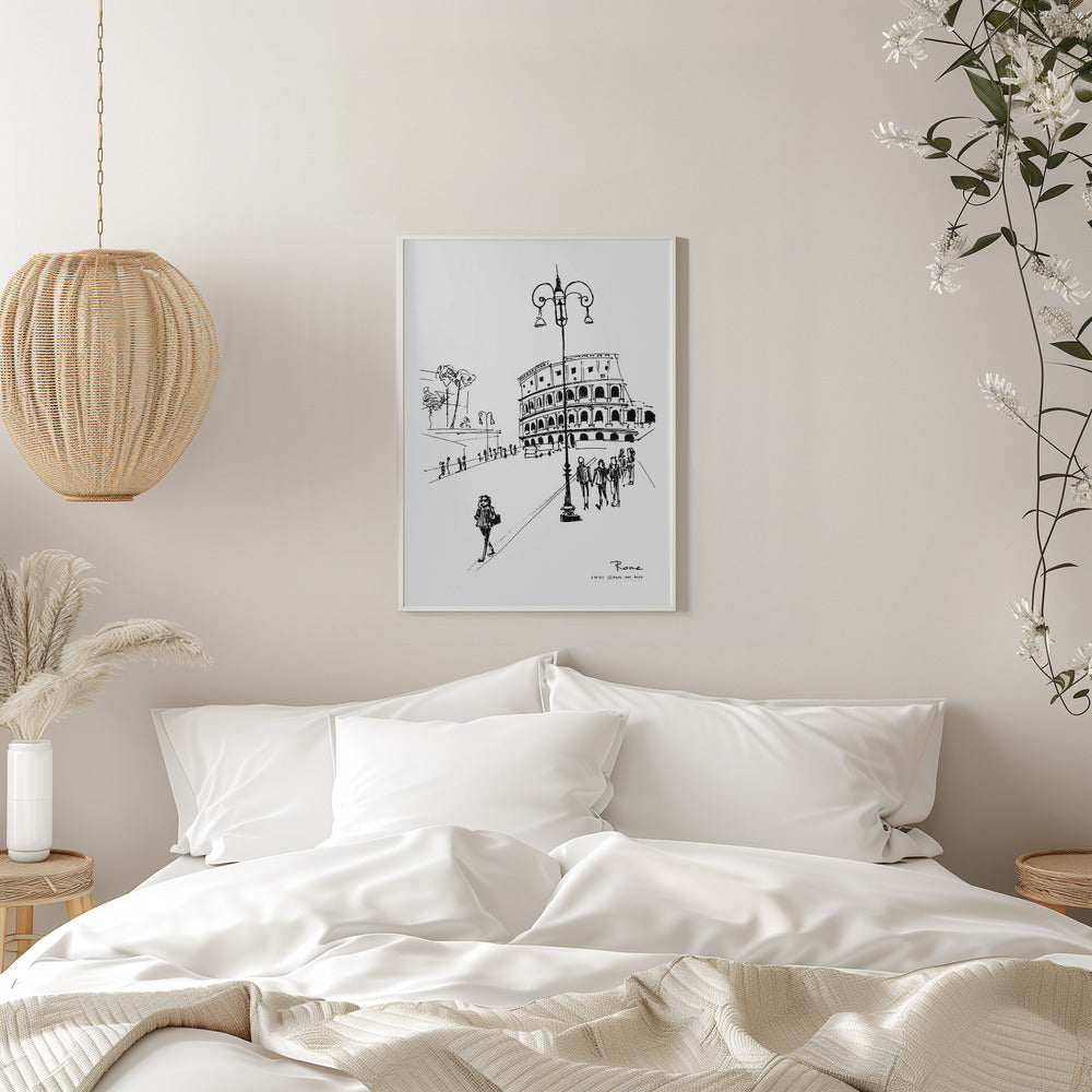 Black & White Rome Italy Wall Art Print – Fine Art Urban Travel Poster