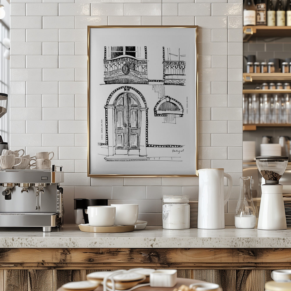 Elegant Entrance: Portugal Architecture, Fine Art Poster