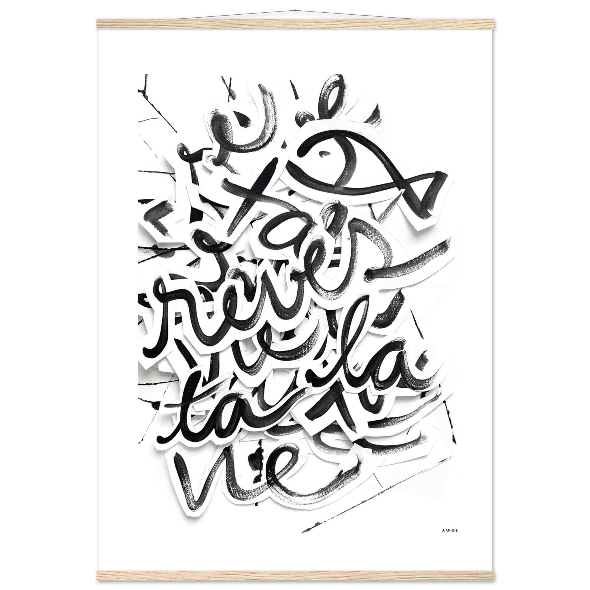 Dream Your Life, Abstract Typography Art, Cut-Out Montage: Classic Matte Paper Poster With Hanger
