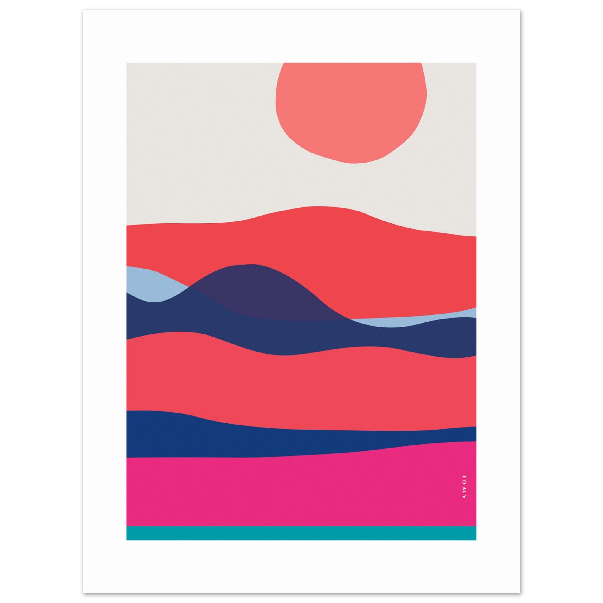 Minimalist Ocean Wall Art: Sunrises and Sunsets Poster Print