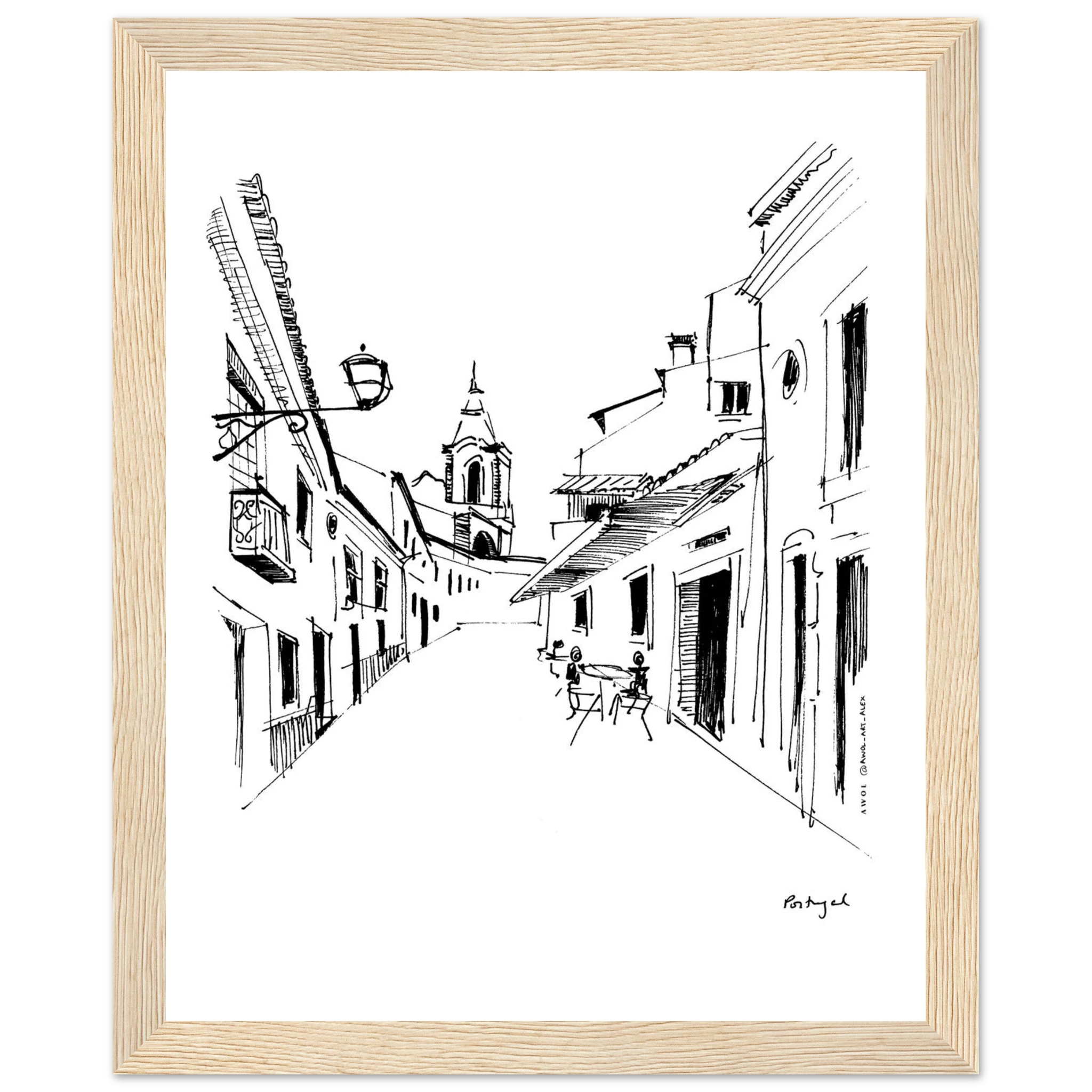 Portugal Street Art: Fine Art Wooden Framed Poster