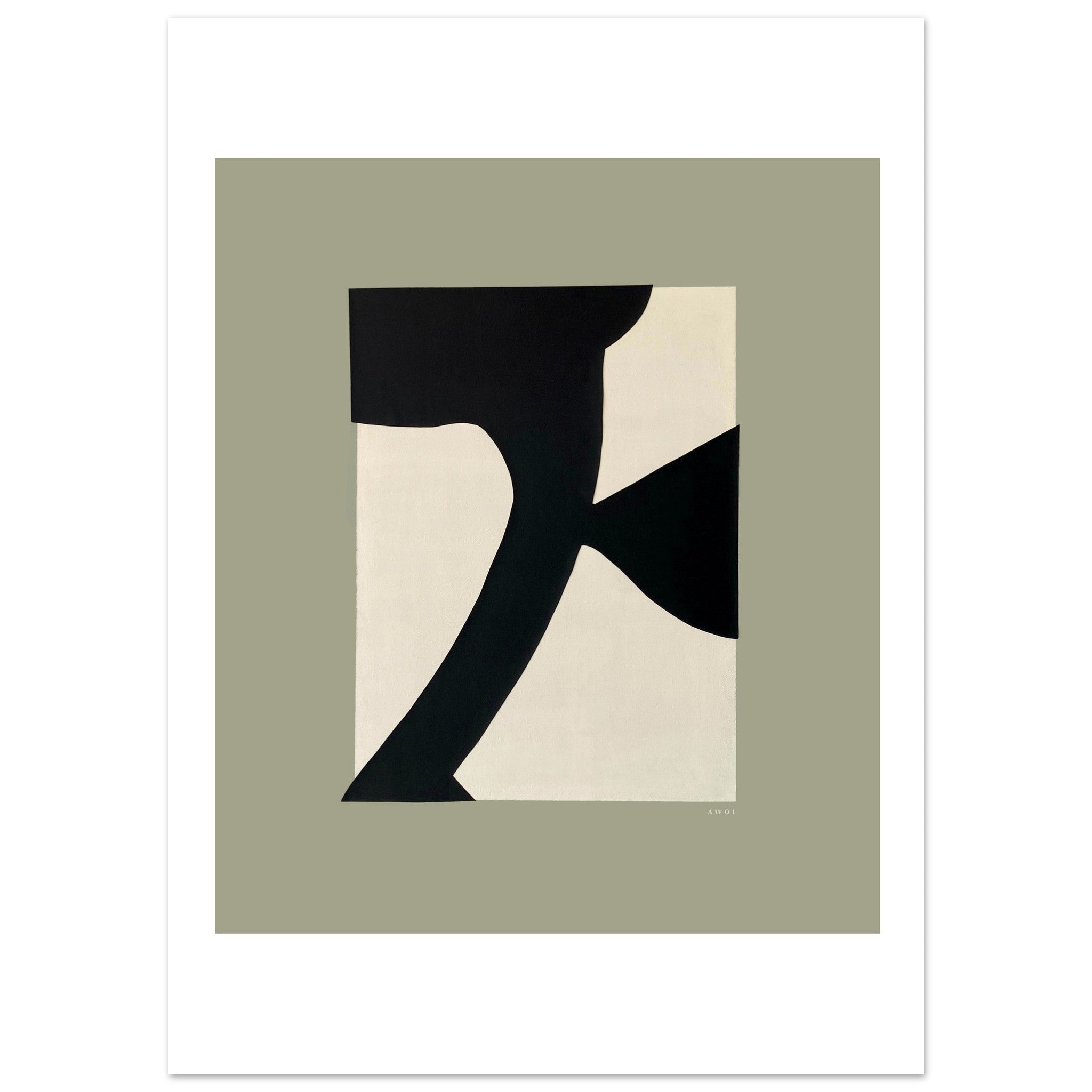 Large Abstract Wall art With Minimalist Flower: Premium Poster Print