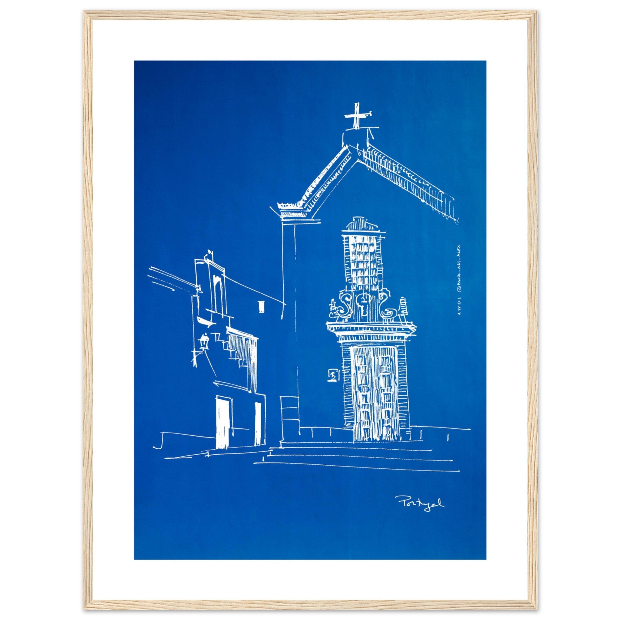 Small Portugese Town By The Sea: Framed Art Print