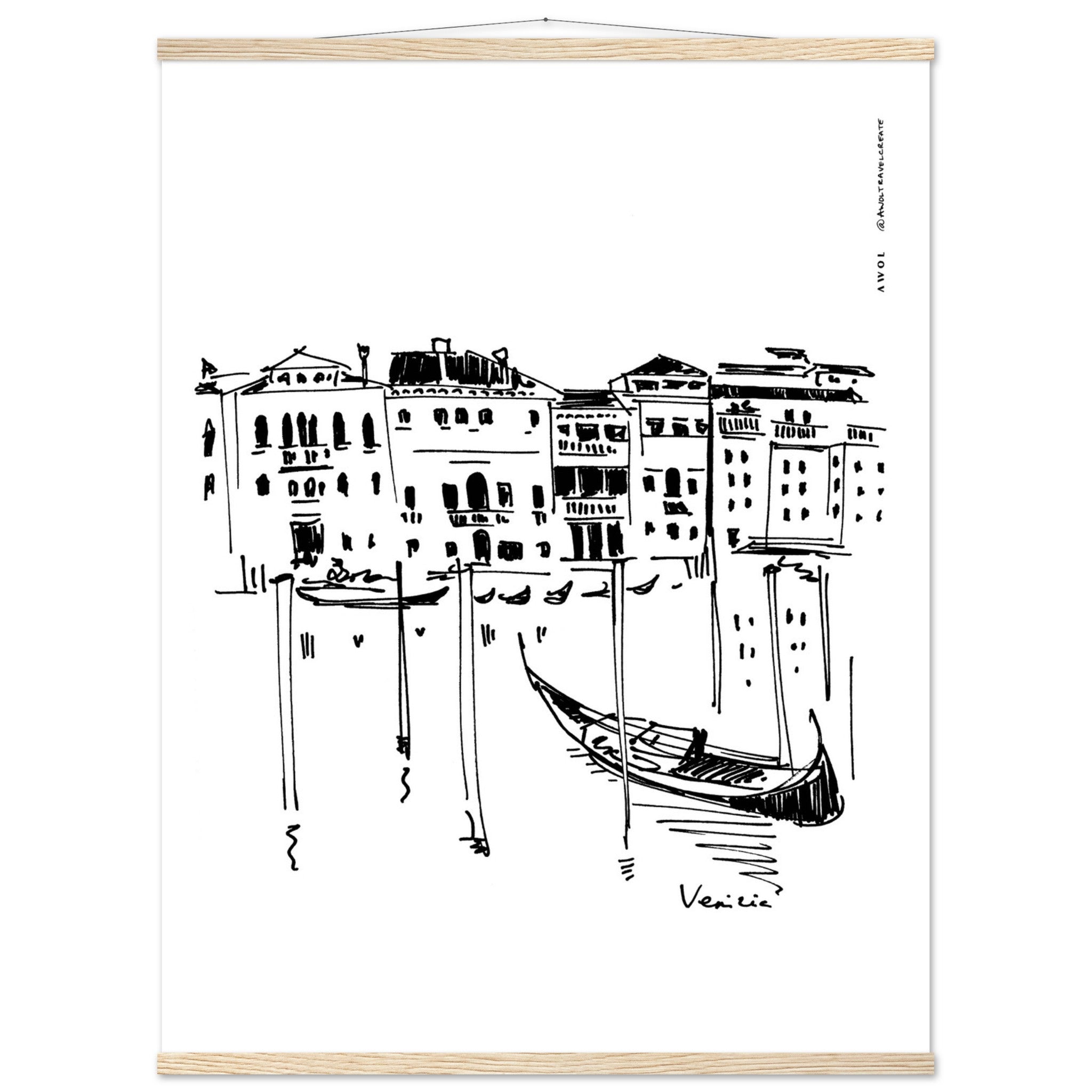 Venice Palazzos And Gondolas On The Grand Canal: Poster with Hanger