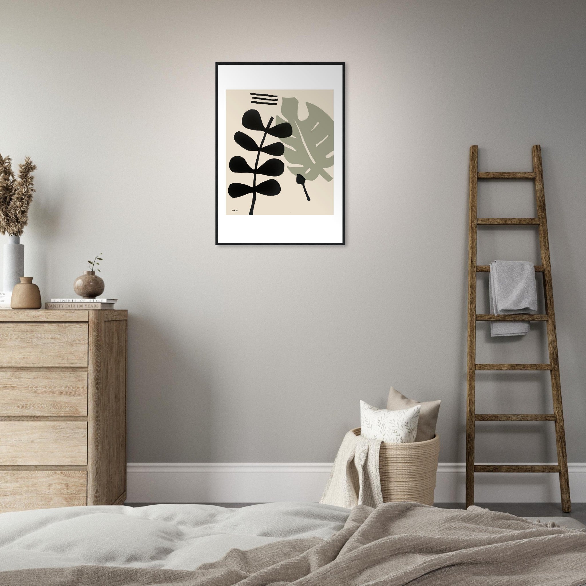 Tropical Plant Botanical Art, Framed Poster