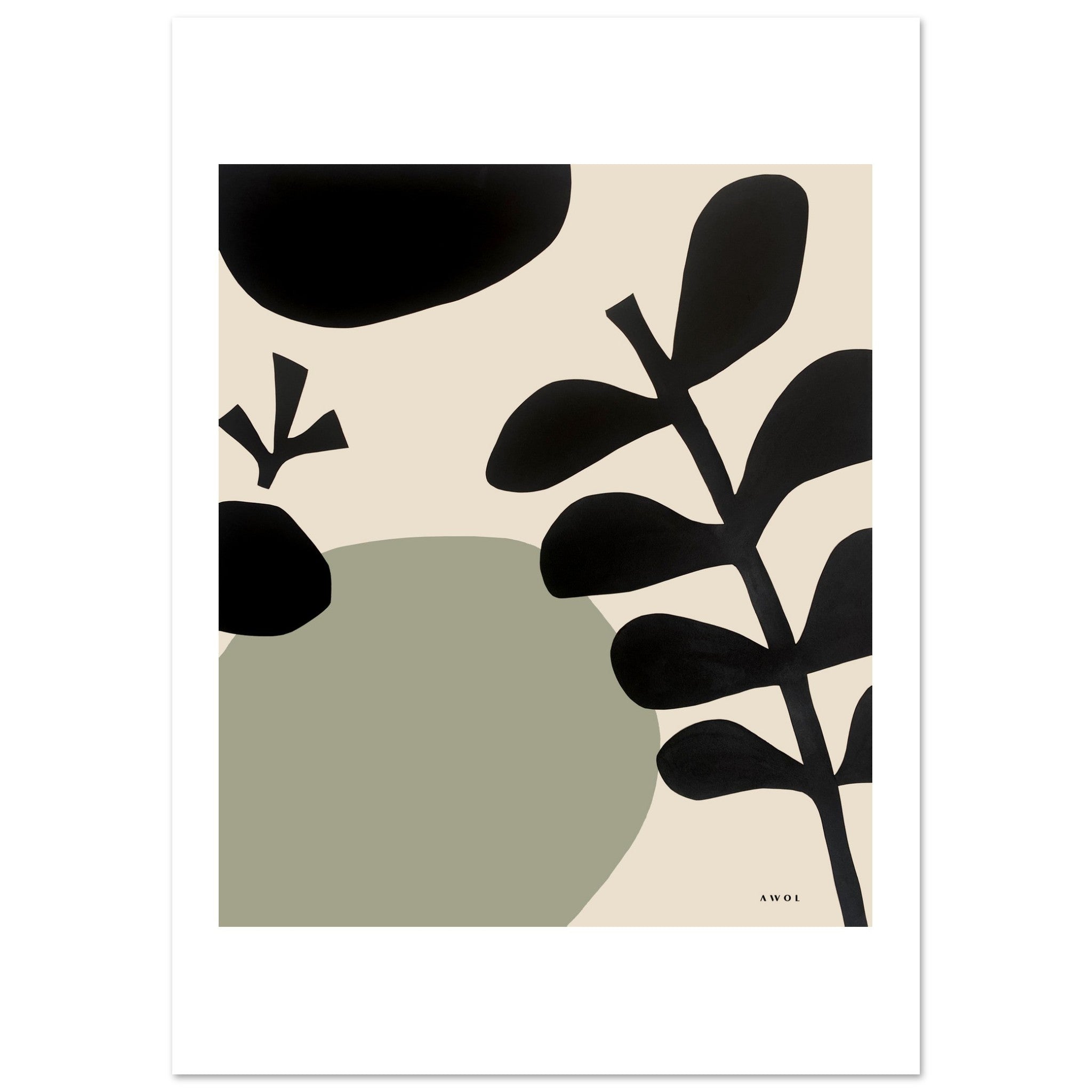 Mediterranean Plant Art, Minimalist Garden: Premium Matte Paper Poster