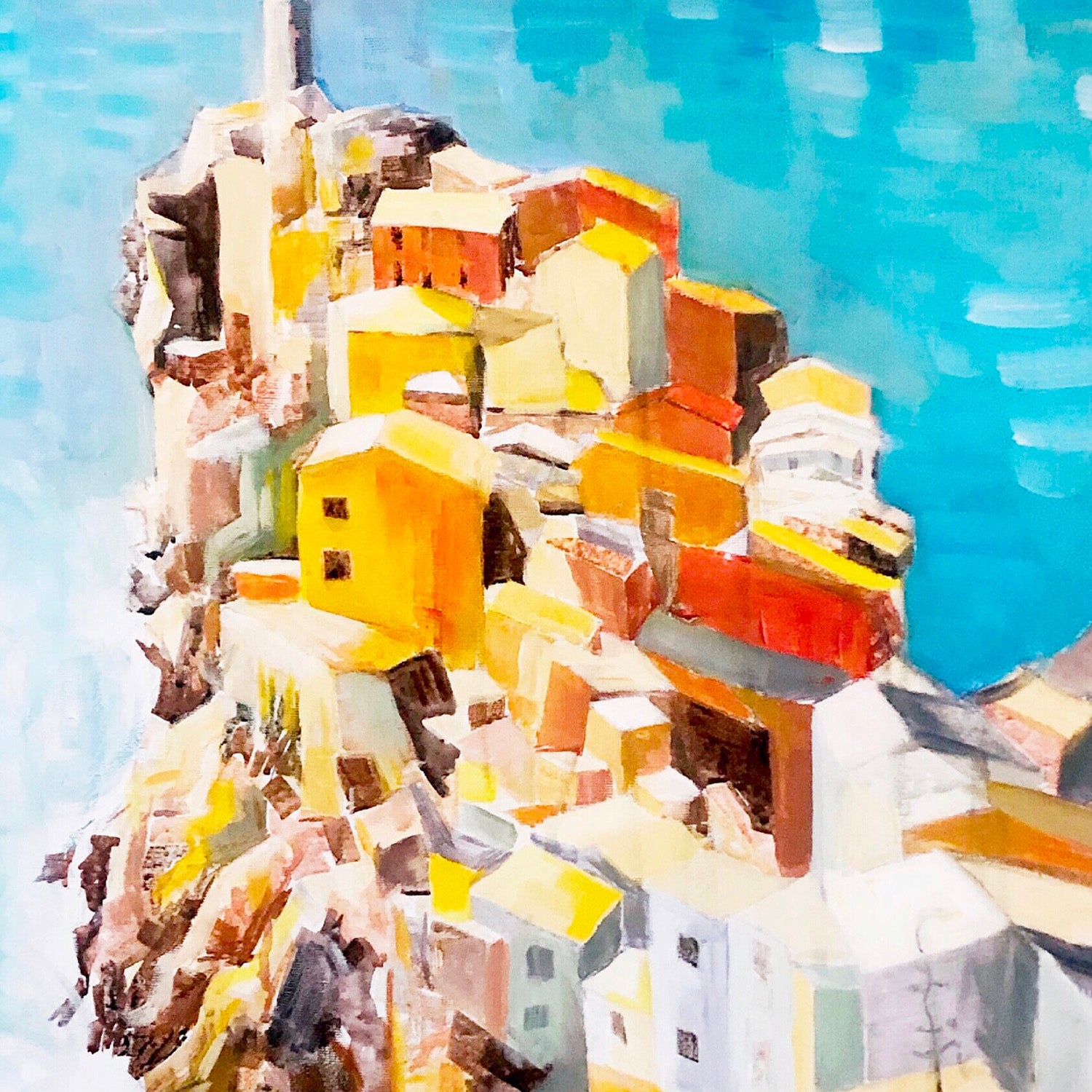 Italy Landscape Art Print: Mediterranean Wall Art, Aluminum Print