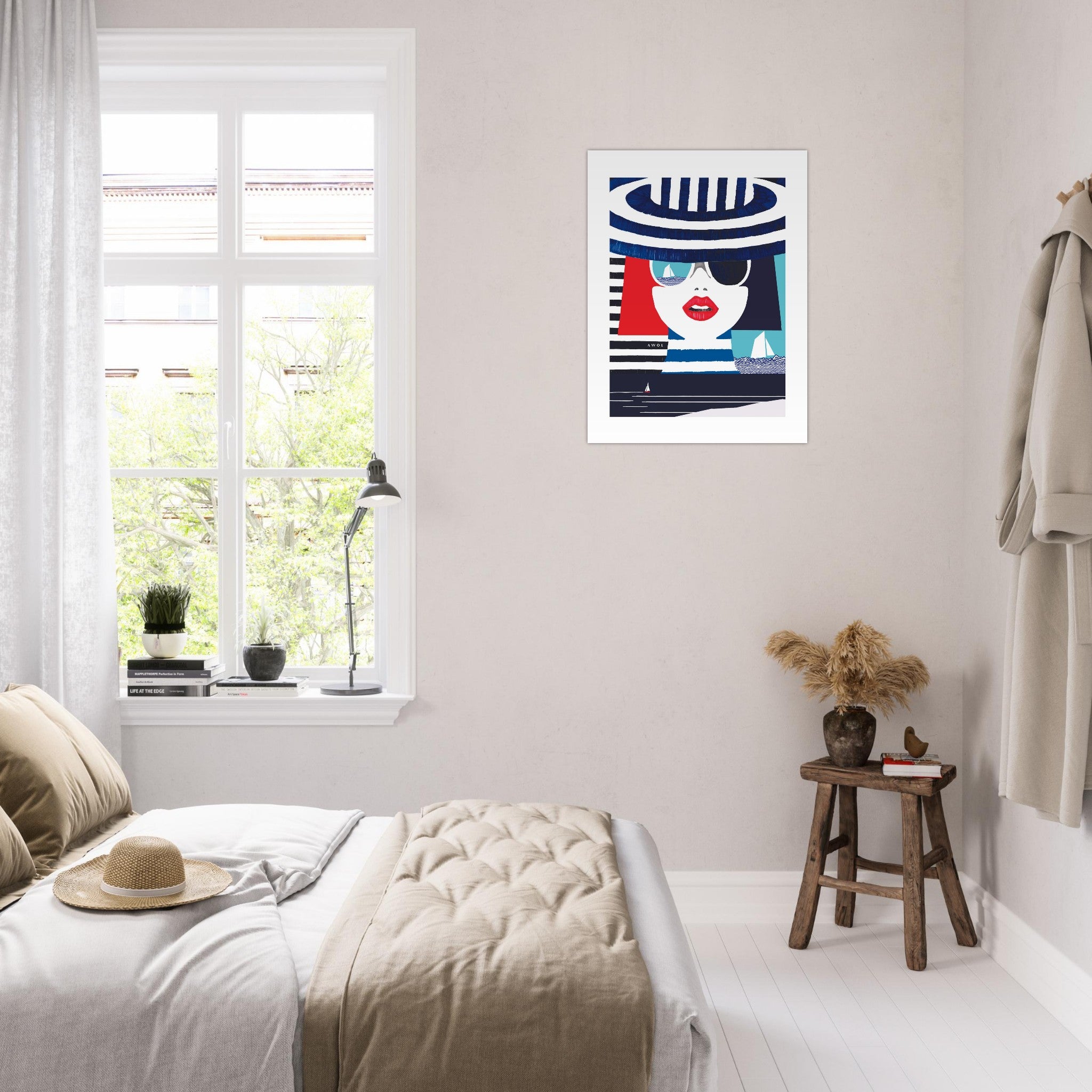 Portrait Of A Woman On The Riviera, Mediterranean Wall Art: Aluminum Print