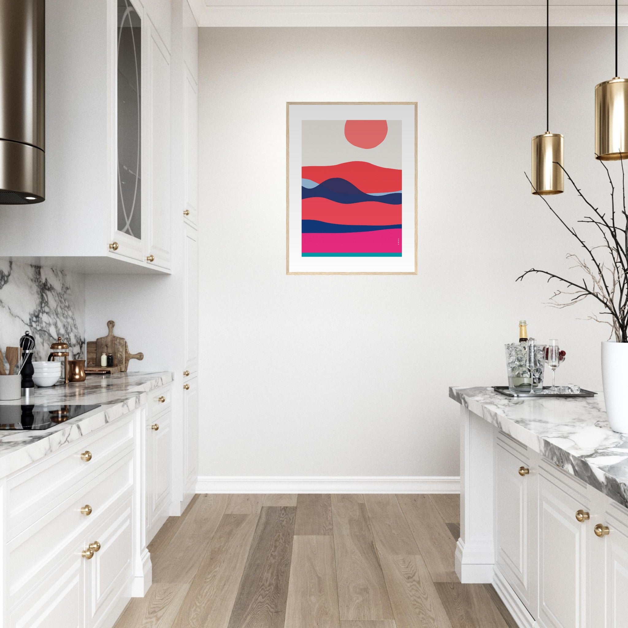 Minimalist Ocean Wall Art: Sunrises And Sunsets Framed Art Print