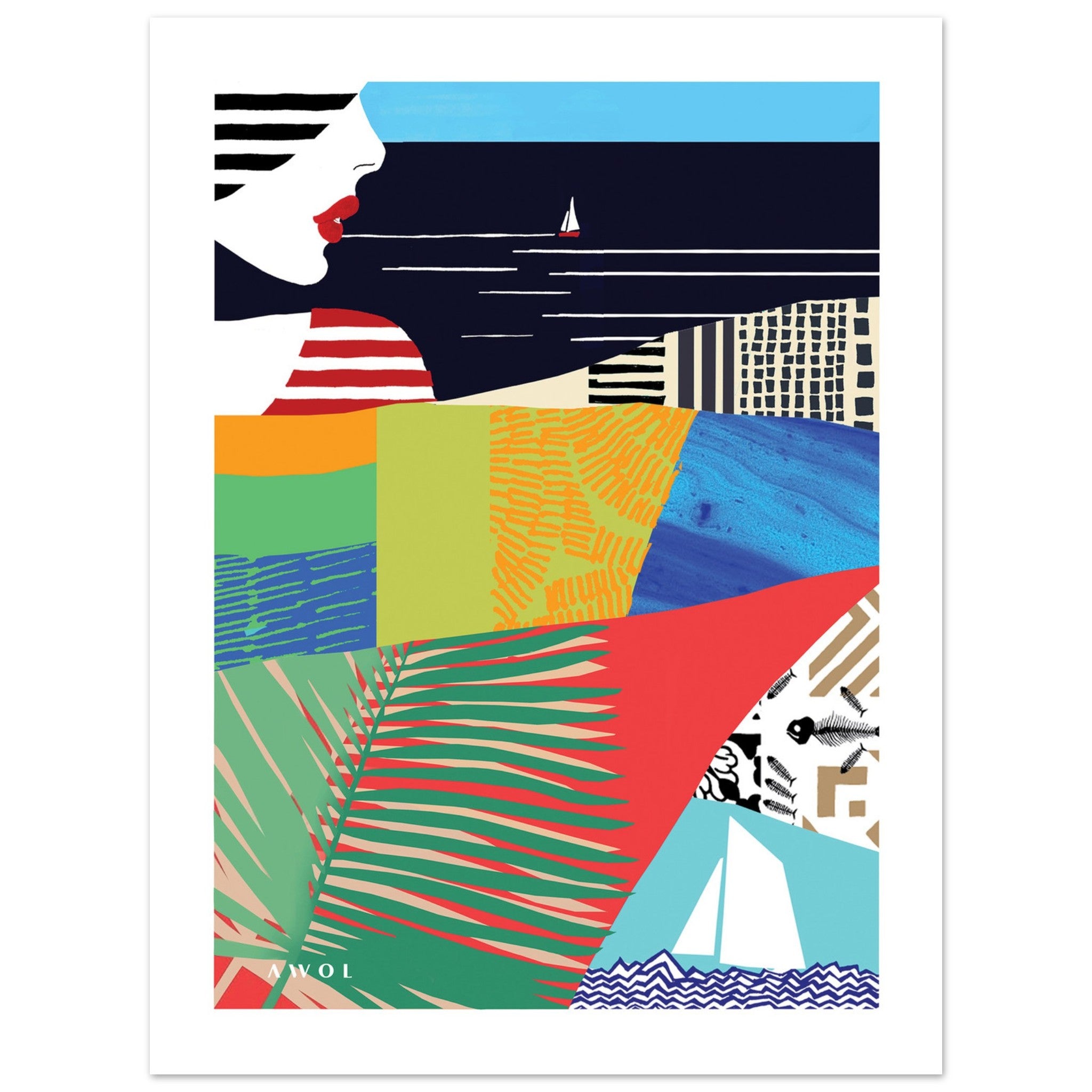 Tropical Vacation, Sailing & Beach Vibes Bliss: Poster Print