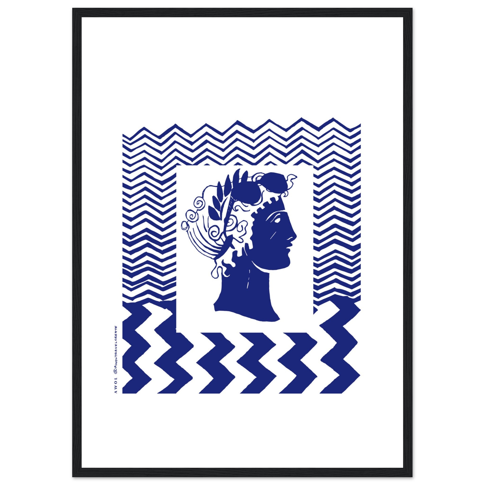 Man Looking At The Sea, Abstract Beach Wall Art, Framed Art Print