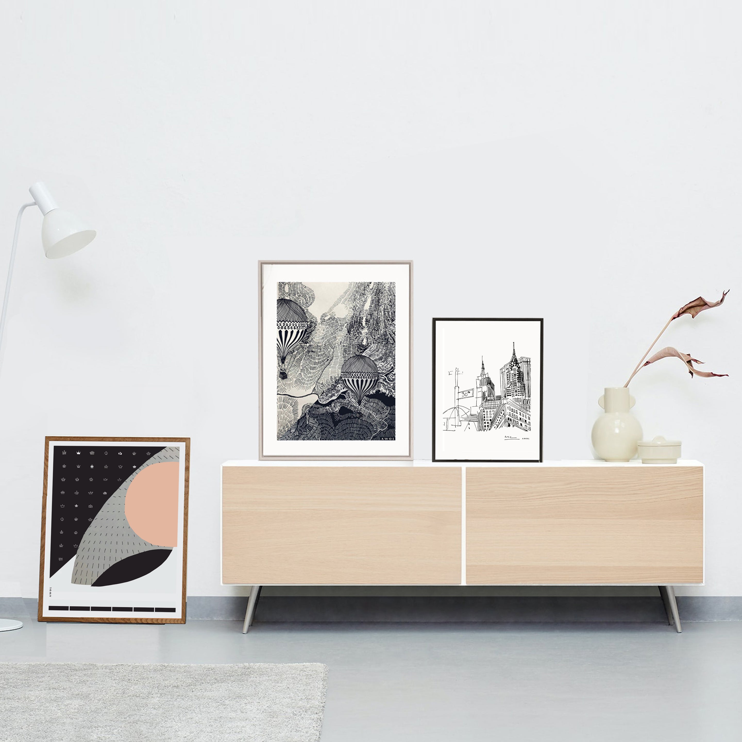 New York City Skyline Art, Iconic Skyscrapers: Poster Print