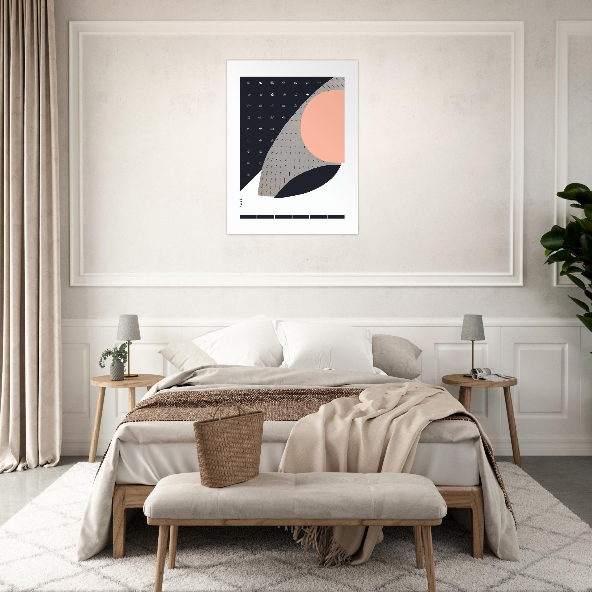 Minimalist Wall Art, Scandinavian Abstraction With Graphic Shapes: Poster Print