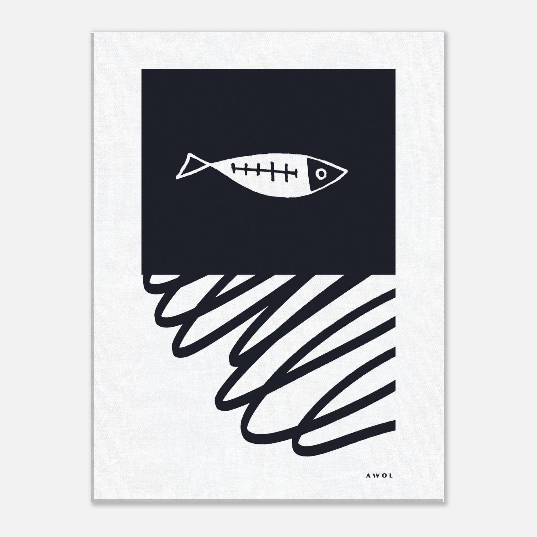 Minimalist Fish In Nordic Waters: Scandi Love Canvas Art Print