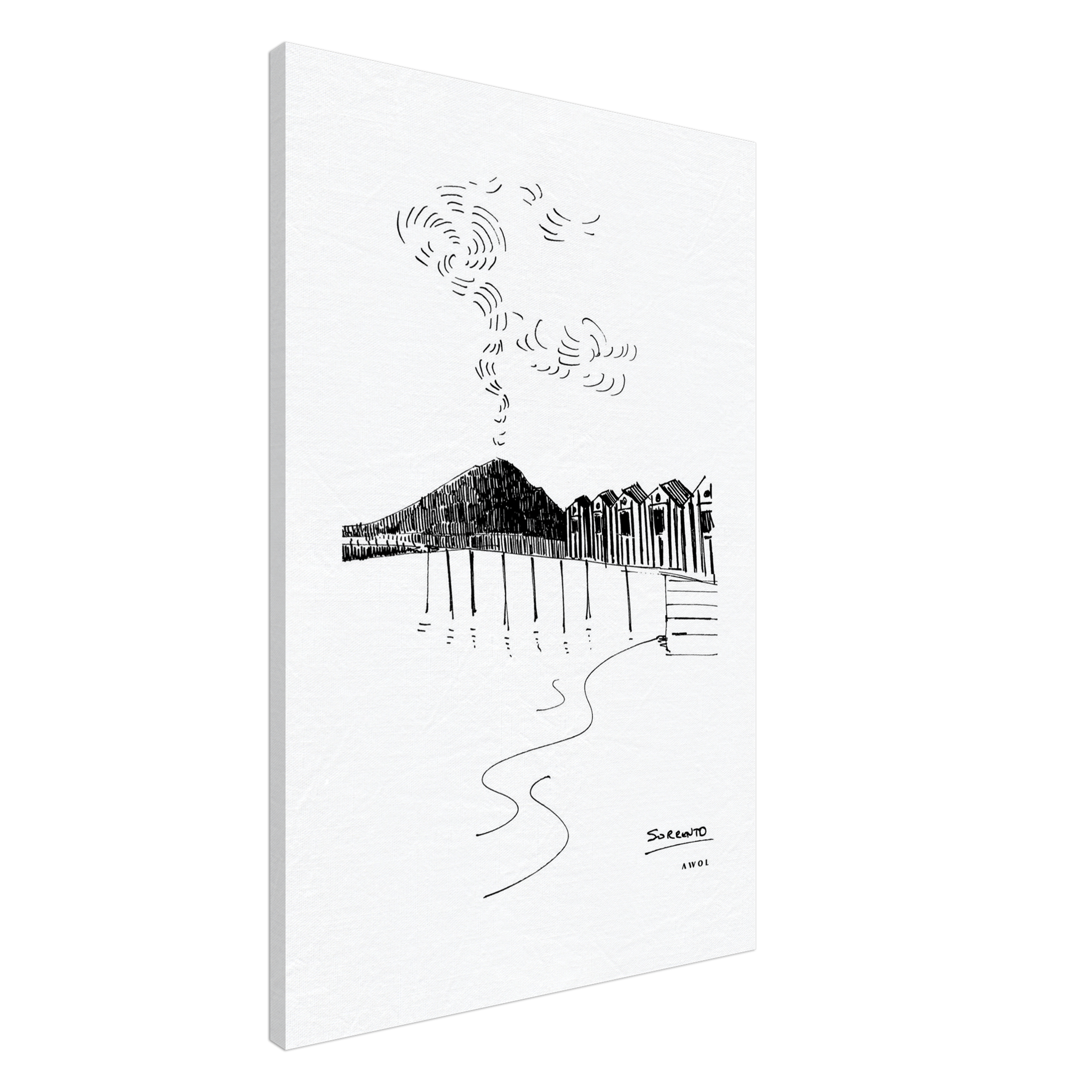 Sorrento, Bay of Naples and Volcano Landscape Art: Canvas Print