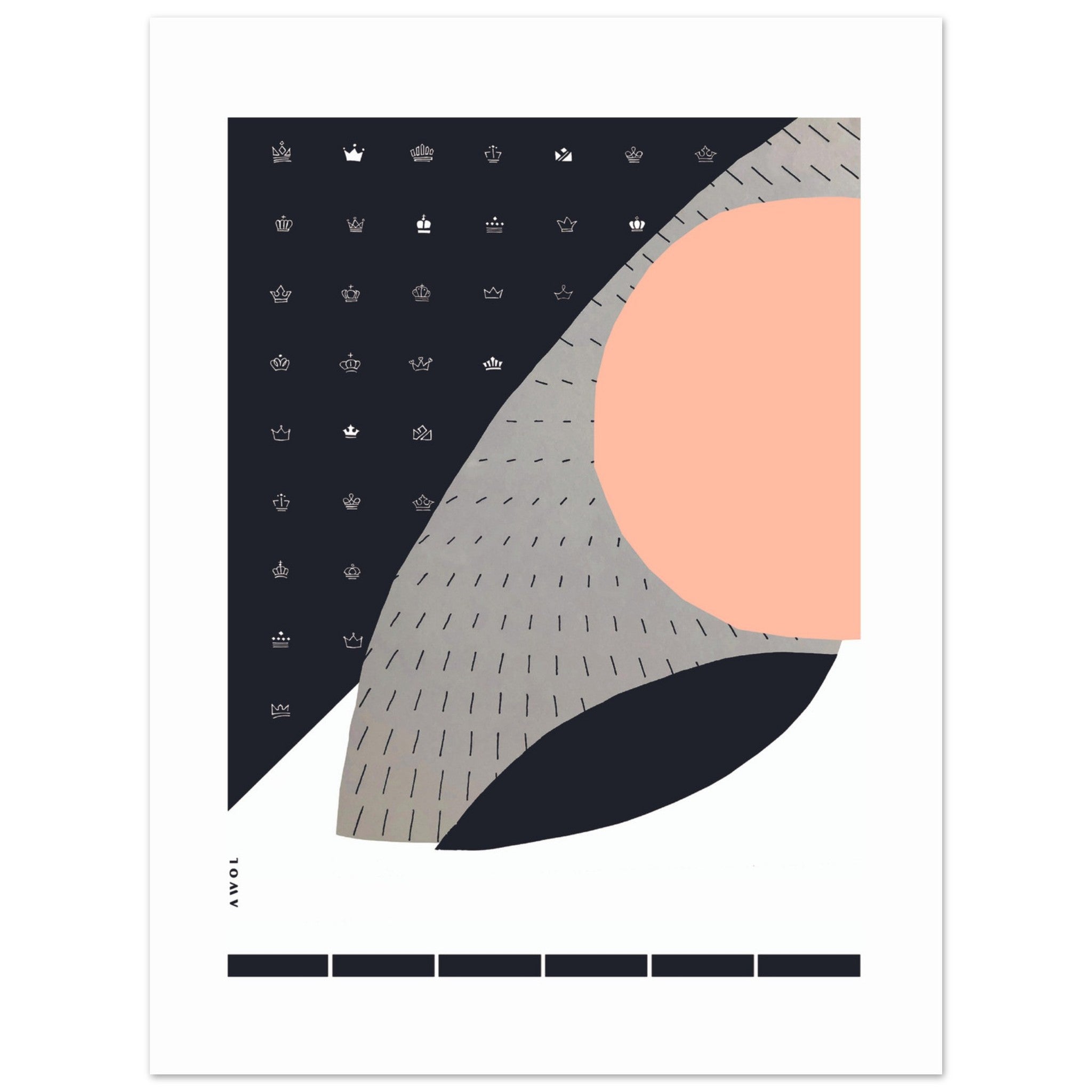 Scandinavian Art Print With Abstract Pattern: Minimalist Aluminum Art Print