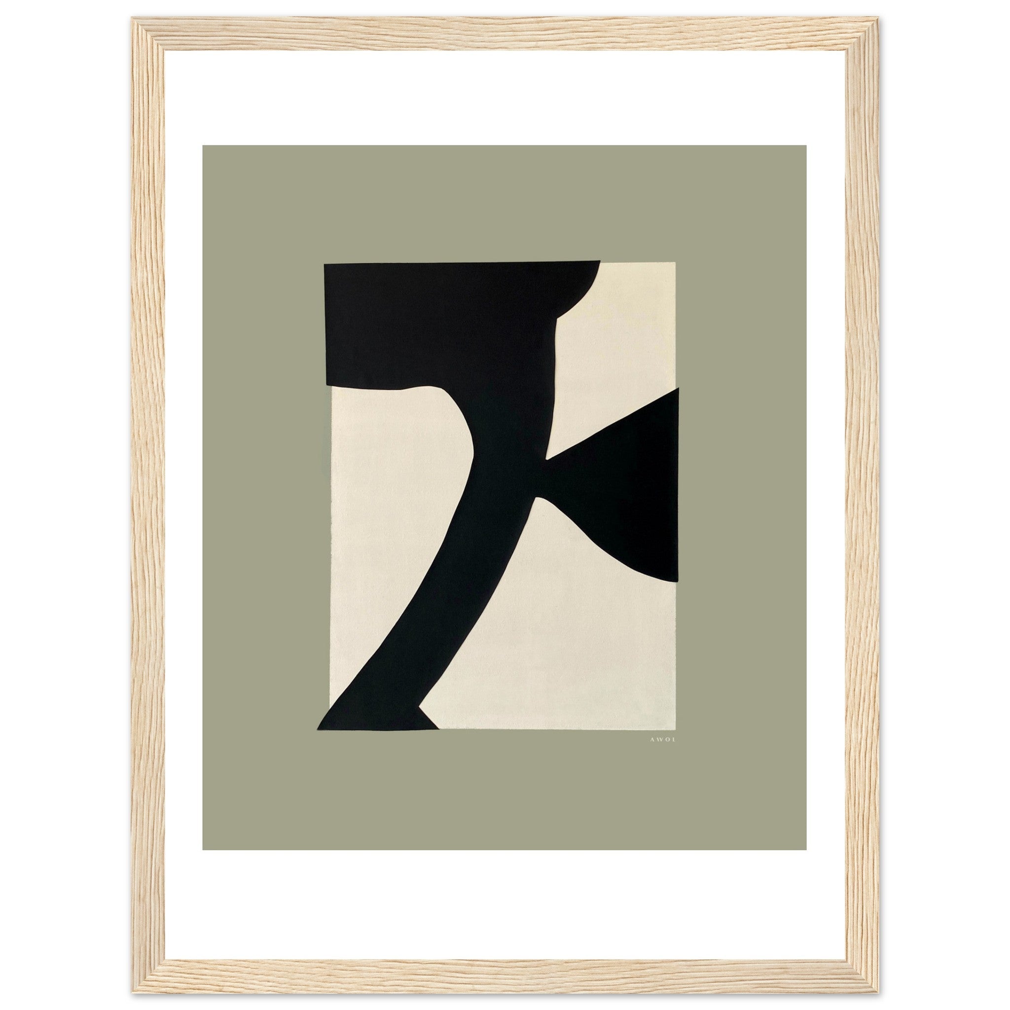 Abstract Flower Art, Minimalist Plant Wall Decor: Framed Art Print