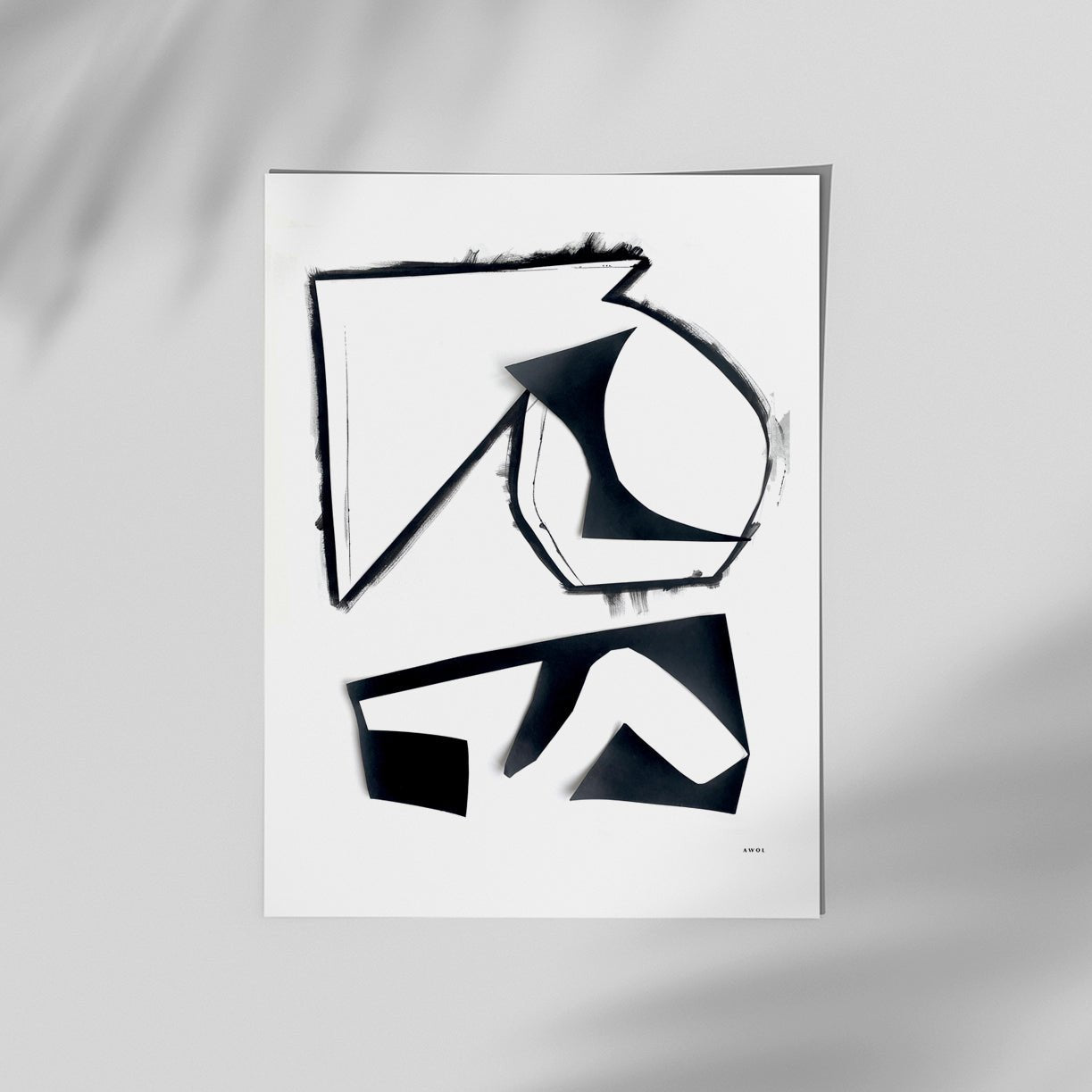 Abstract Rock Formations, Black And White Abstraction: Poster With Hanger