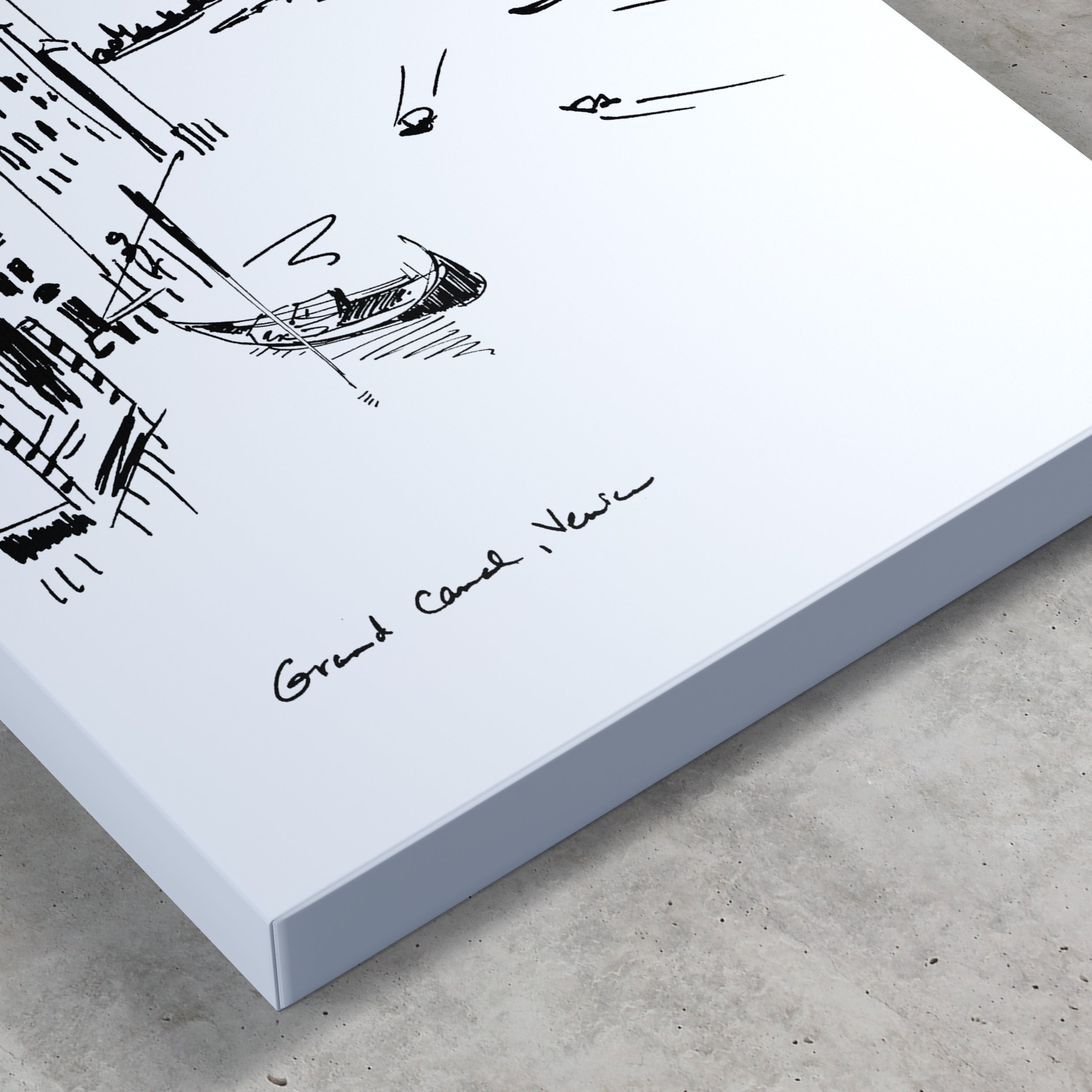 Venice Grand Canal, Black And White Italy Canvas Art Print