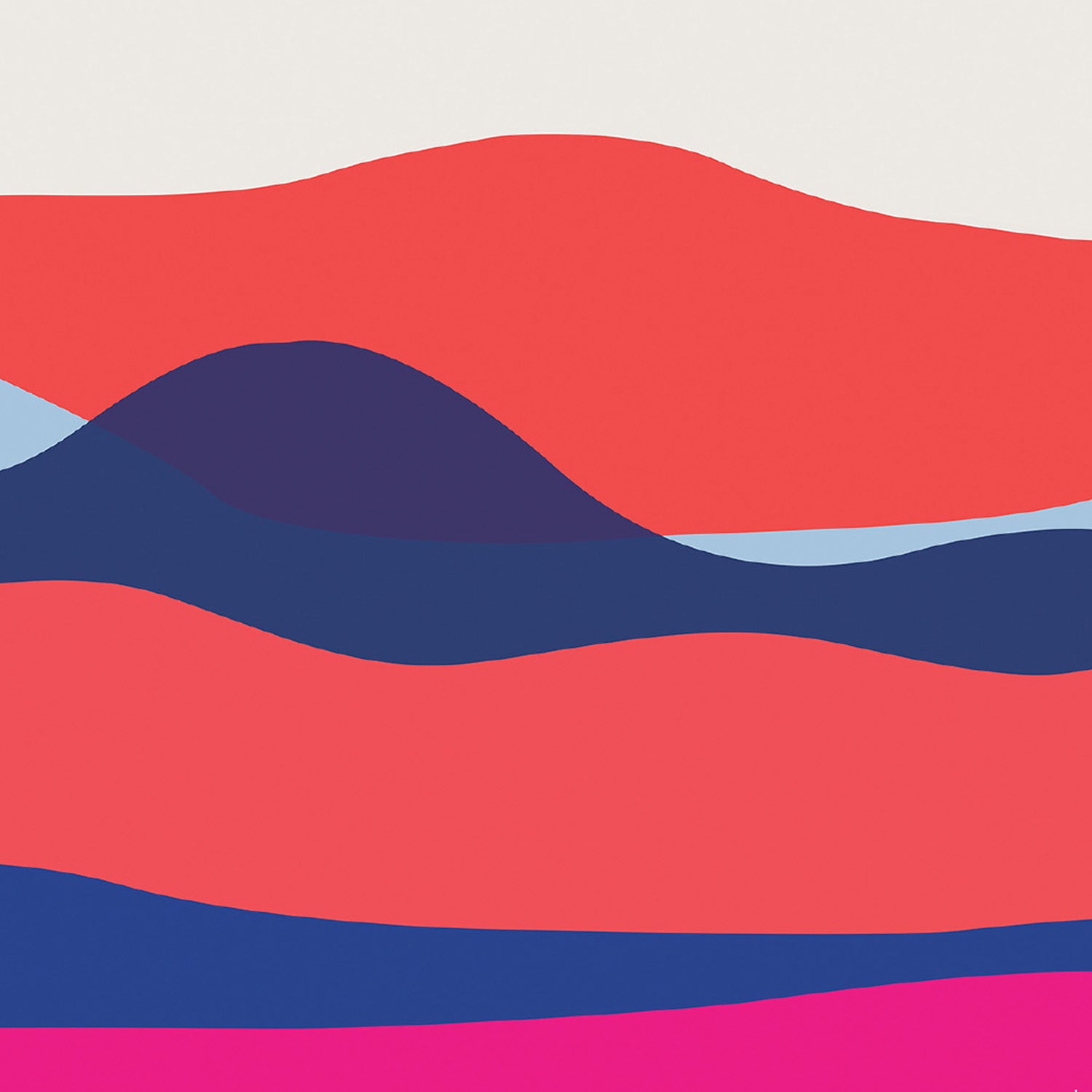 Minimalist Ocean Wall Art, Abstract Sea With Sunrises and Sunsets: Aluminum Print