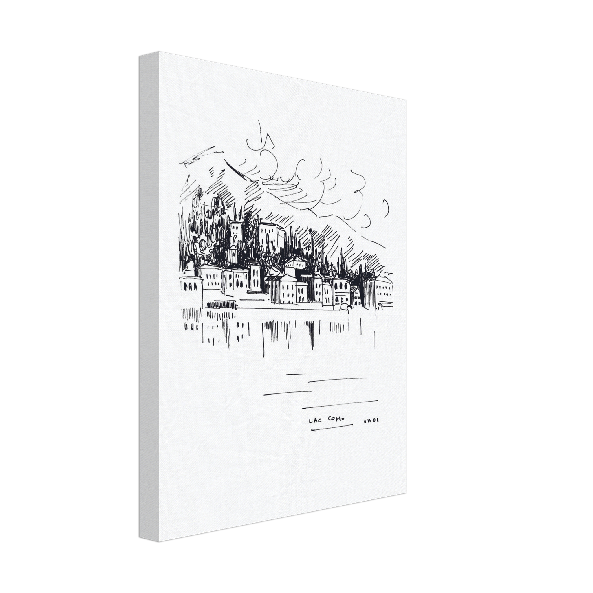 Italian Scenery Wall Art With Villas On A Hill In Lake Como, Canvas Print