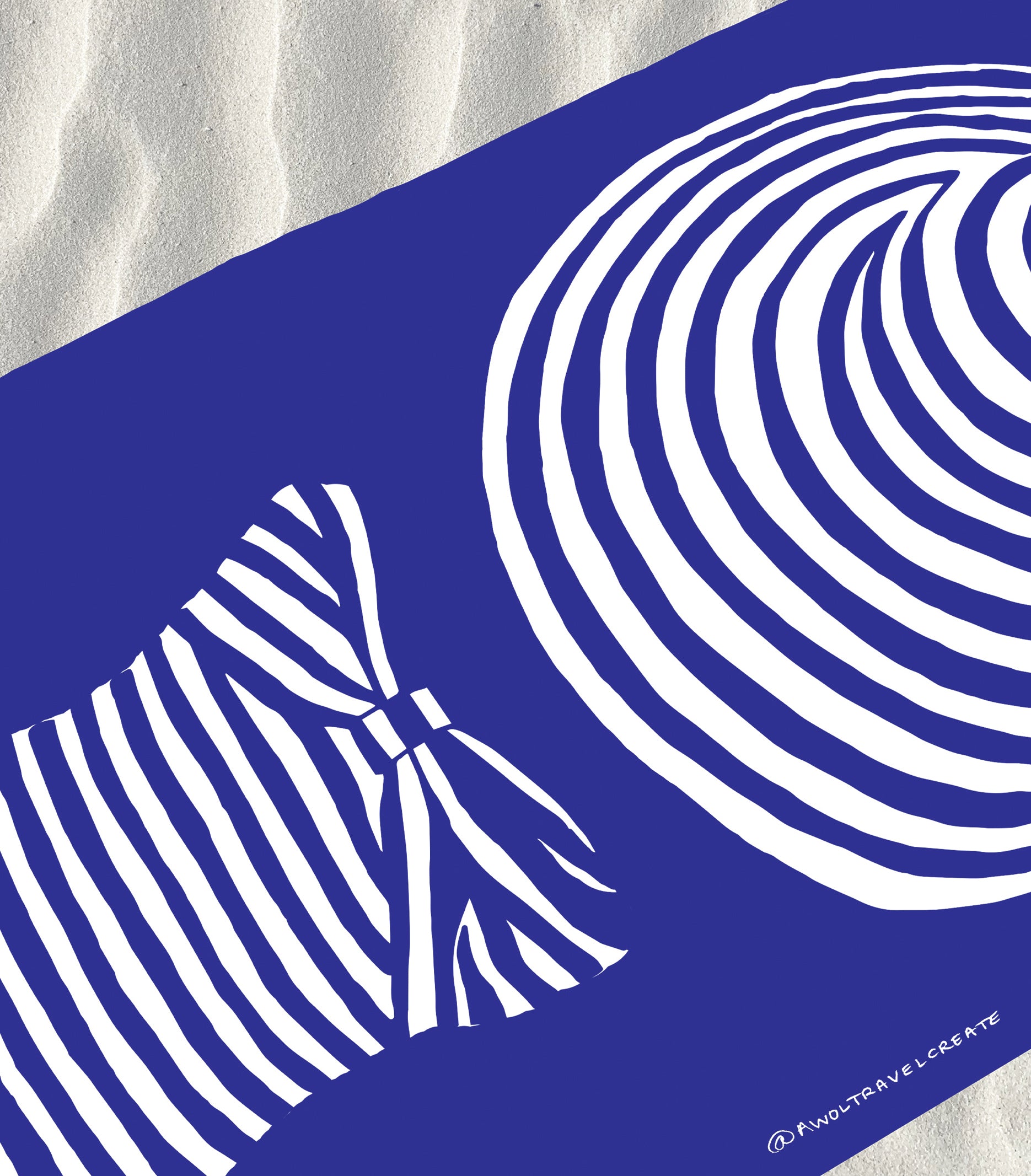 Woman In Oversized Hat And Stripes Sleeping On The Beach: Island Vibes Aluminum Print