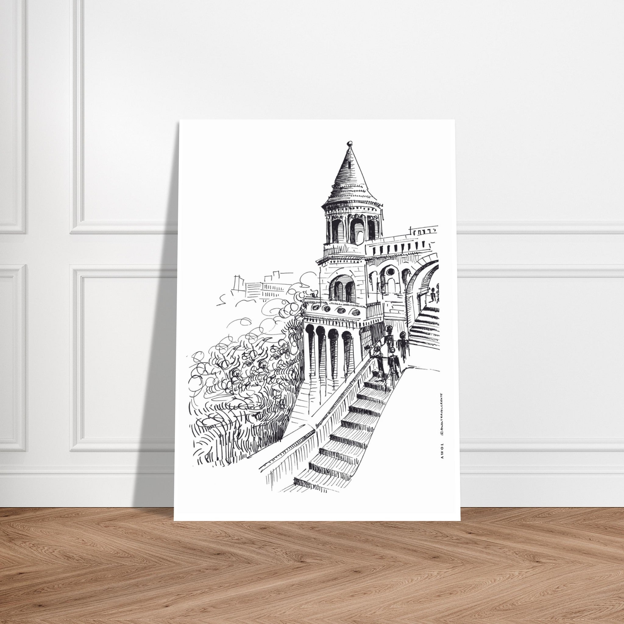 Castle On A Hill Overlooking Budapest: Hungary City Landscape, Premium Matte Paper Poster