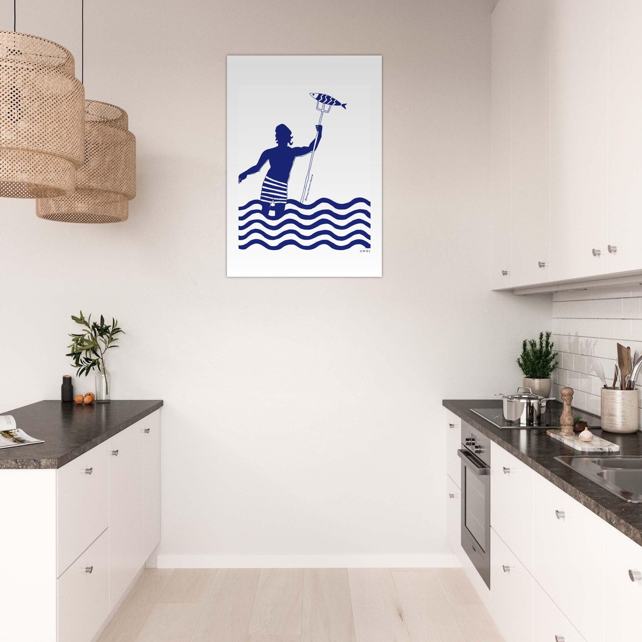 Catch Of The Day Wall Art, Modern Nautical Aluminum Art Print