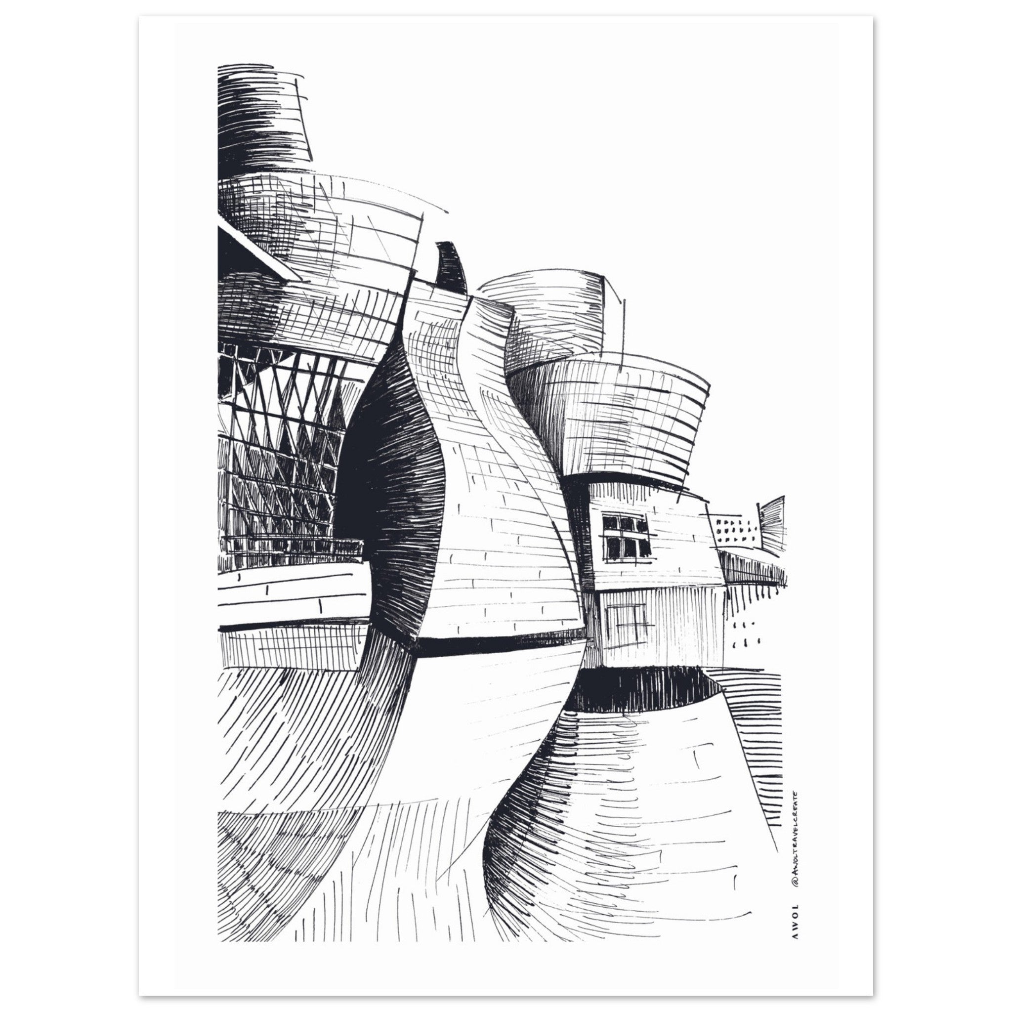 Guggenheim Bilbao, Modern Architecture Masterpiece: Poster Print