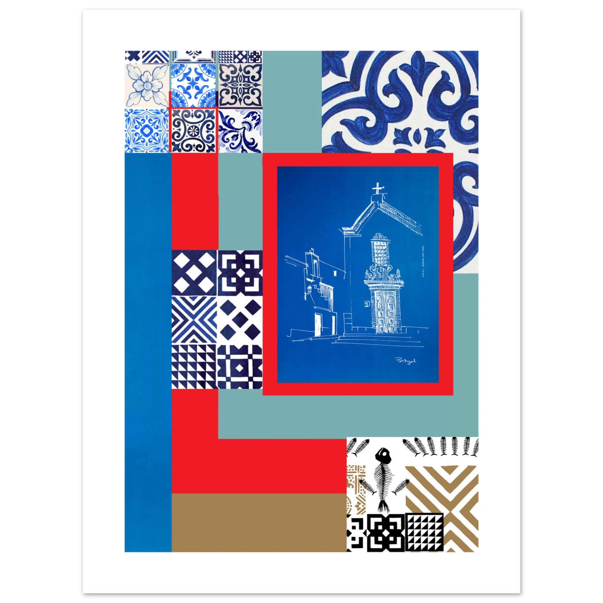 Abstract Portugal Pattern Print: Fine Art Poster