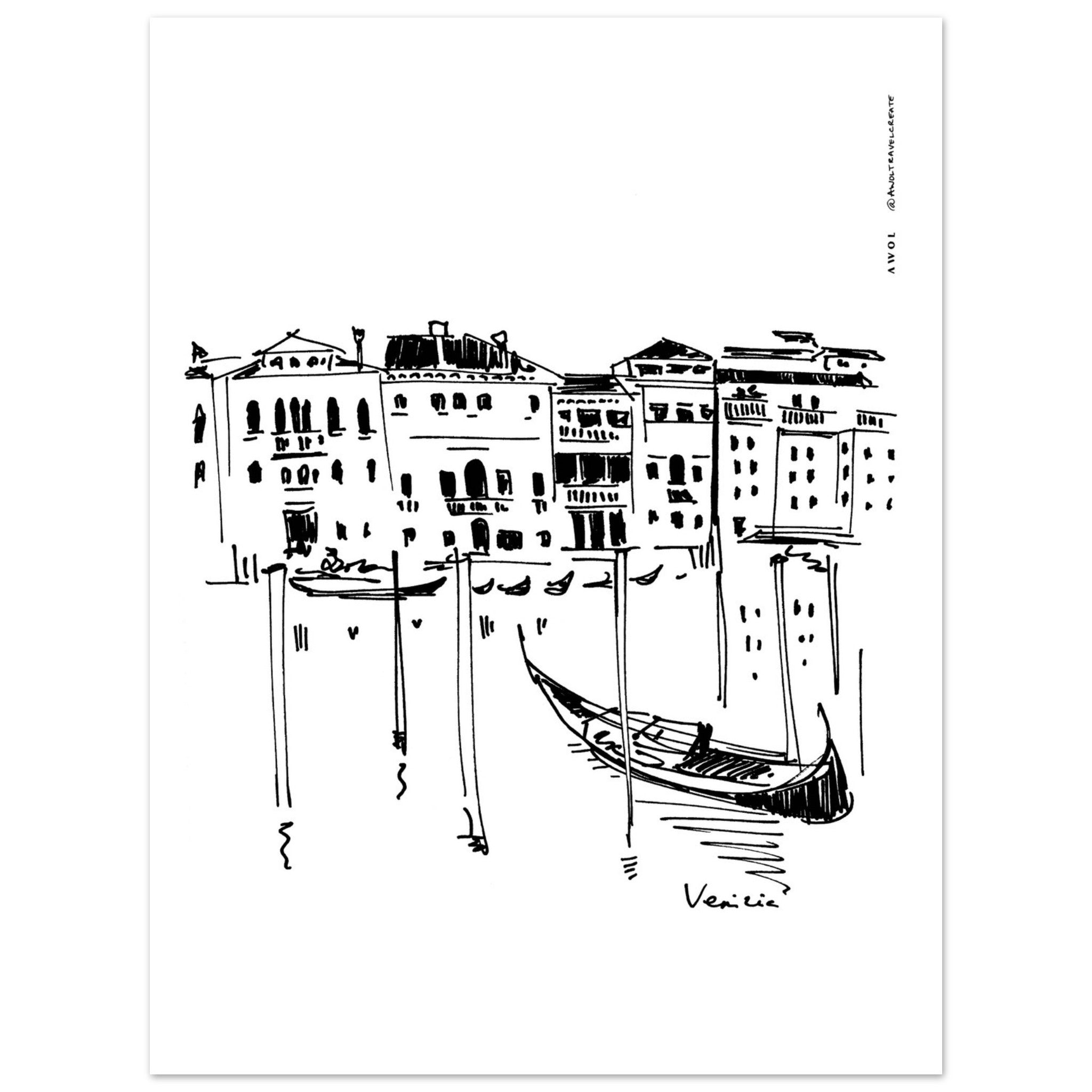 Venice Palazzos And Gondolas On The Grand Canal: Aluminum Print