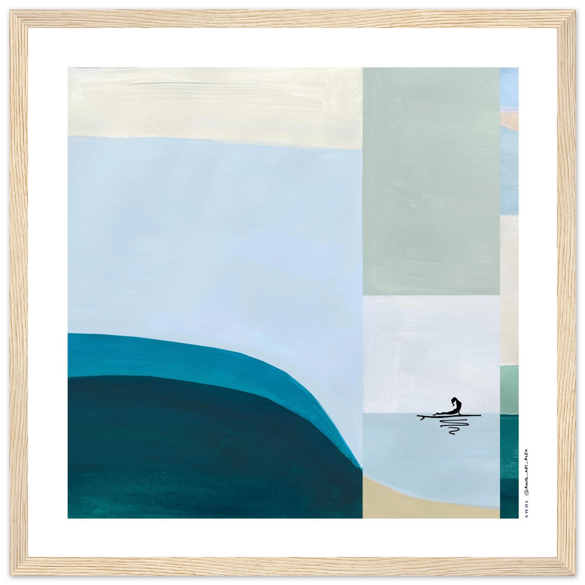 Flow State, City Calm: Minimalist Yoga: Fine Art Wooden Framed Poster