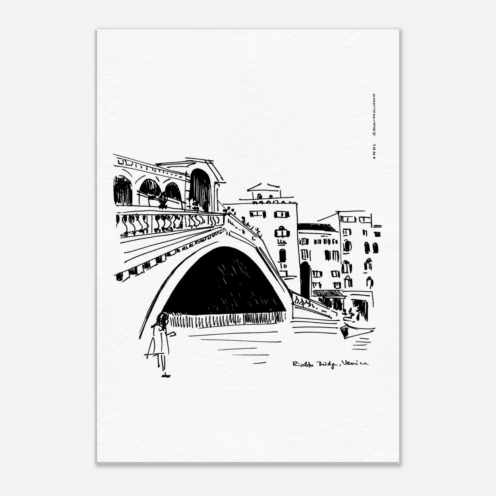 Venice Canal, Rialto Bridge: Canvas Print